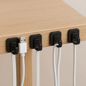 Command Cord Organizer Hooks Small Wire Cable Management Clips for Desktop Nightstand Office