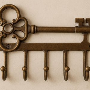 Vintage Brass Metal Wall Hooks Antique Key Coat Hanger Pegs for Entryway Mudroom Closet