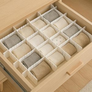 Plastic Adjustable Drawer Dividers Expandable Separation Grid Organizers for Bedroom Dresser Socks