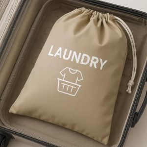Drawstring Laundry Bag for Travel Foldable Dirty Clothes Organizer Pouch for Luggage Suitcases